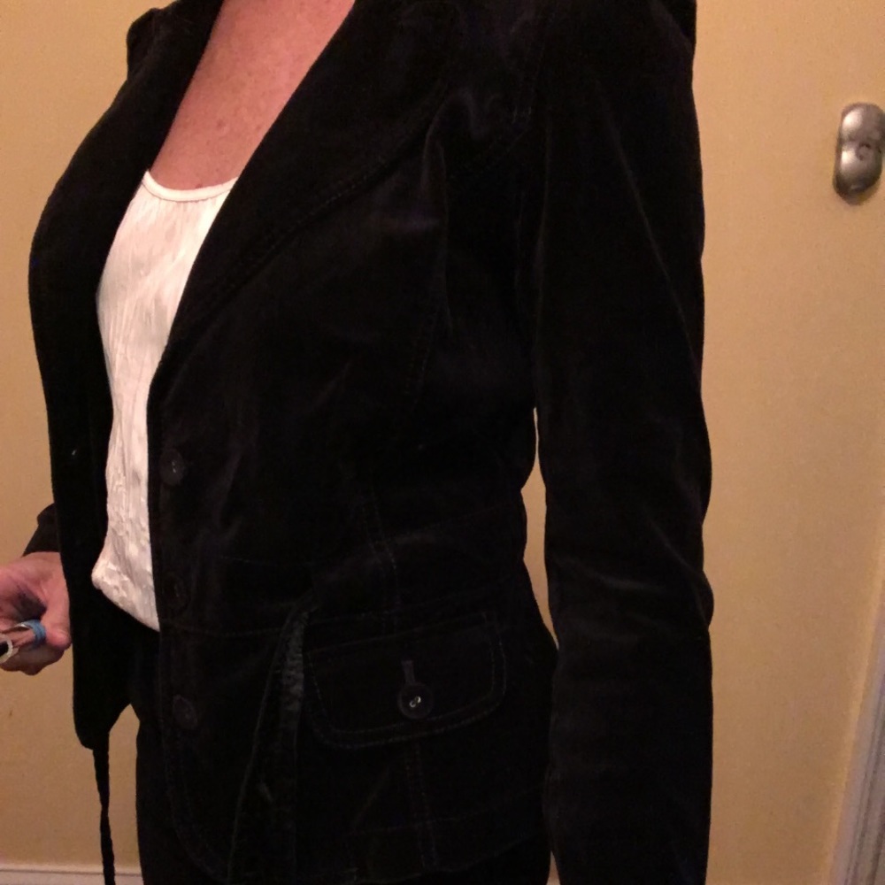Ann Taylor Loft black velvet like jacket